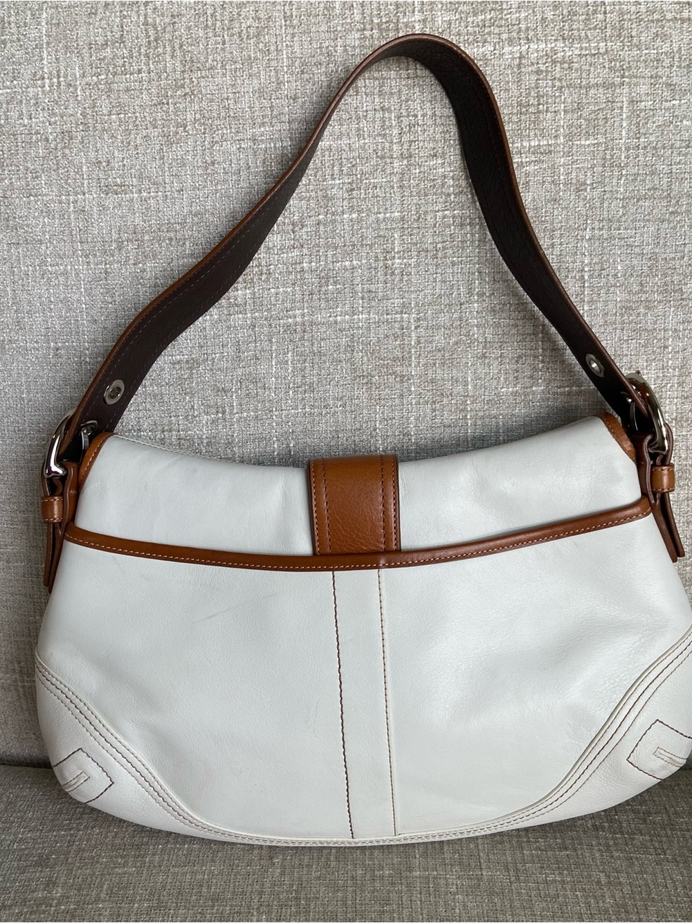 Y2K COACH Soho Bag NWOT & NWT Wallet F10192 White Saddle Brown - Picture 3 of 13
